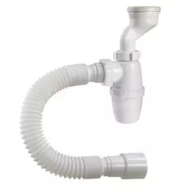 Сифон для писсуара, 1" 1/4, 40х40/50, полипропилен, с гофрой, Orio, Р-31009
