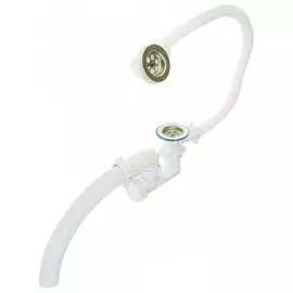 Сифон для ванны, 40х40/50, полипропилен, с выпуском, с переливом, круглый перелив, Сантехпродукт, Е-80081