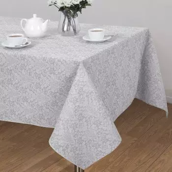Скатерть 145х220 см, 100% хлопок, рогожка, 165 г/м2, АртДизайн, Вензель, серая