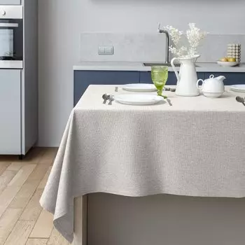 Скатерть 165х200 см, 100% полиэстер, 280 г/м2, Волшебная ночь, Экрю, бежевая