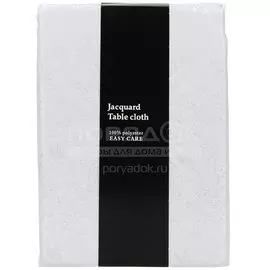 Скатерть 140х180 см, 100% полиэстер, Цветочная, белая, Y261