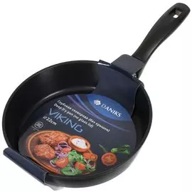 Сковорода алюминий, 22 см, антипригарное покрытие, Daniks, Викинг, DFP-22-BLK-IND, индукция