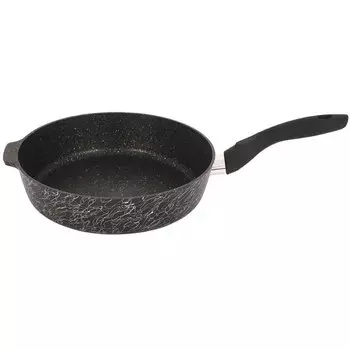 Сковорода алюминий, 28 см, антипригарное покрытие, Kukmara, Грация, черно-серебряная, сгчс280а