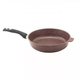 Сковорода-гриль алюминий, 28 см, антипригарное покрытие, Горница, Шоколад, сг281аш