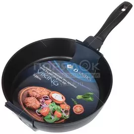 Сковорода с антипригарным покрытием Daniks Викинг DFP-26-BLK без крышки, 26 см, глубокая