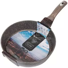 Сковорода алюминий, 26 см, антипригарное покрытие, Daniks, Гранит Олимп, коричневая, DFP-26-BR-IND, индукция