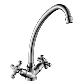 Смеситель для кухни, Rossinka, с кран-буксой, хром, H02-71