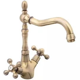 Смеситель для кухни, Frap, с кран-буксой, бронзовый, F4019-4