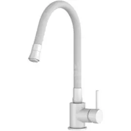 Смеситель для кухни, Frap, гибкий излив, с картриджем, белый, F40994-8