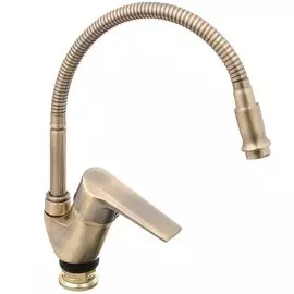 Смеситель для кухни, Frap, гибкий излив, с картриджем, бронзовый, F4330-4