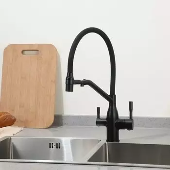 Смеситель для кухни, Frap, гибкий излив, с картриджем, с подключением к фильтру, F4397-6