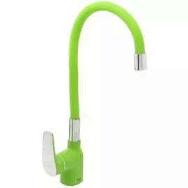 Смеситель для кухни, Frap, гибкий излив, с картриджем, зеленый, F4453-05