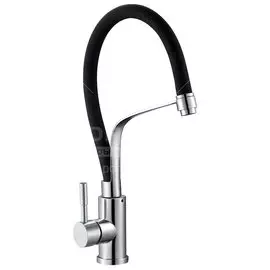 Смеситель для кухни, G.lauf, гибкий излив, с картриджем, черный, ZAP4-D090