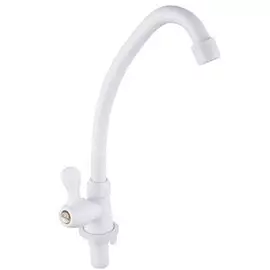 Смеситель для кухни, Эверест, с кран-буксой, для одного типа воды, пластиковый корпус, белый, B41-338