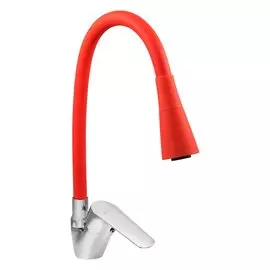 Смеситель для кухни, Juguni, гибкий излив, с картриджем, красный, 0402.149