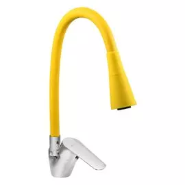 Смеситель для кухни, Juguni, гибкий излив, с картриджем, желтый, 0402.150
