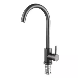 Смеситель для кухни, РМС, с картриджем, графит, SUS124PVD-017F