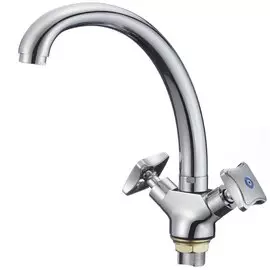 Смеситель для кухни, РМС, с кран-буксой, хром, SL117-273F