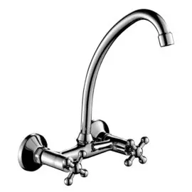 Смеситель для кухни, Rossinka, с кран-буксой, хром, G02-73