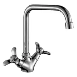 Смеситель для кухни, Rossinka, с кран-буксой, хром, Q02-72