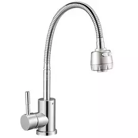 Смеситель для кухни, Solone, гибкий излив, с картриджем, хром, EZA4-A090