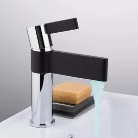 Смеситель для раковины, Gappo, короткий излив, с картриджем, черный, G1081