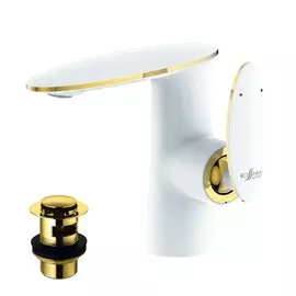 Смеситель для раковины, Rossinka, с картриджем, белый, RS30-11W