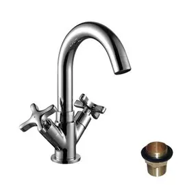 Смеситель для раковины, Rossinka, с кран-буксой, хром, RS39-62U