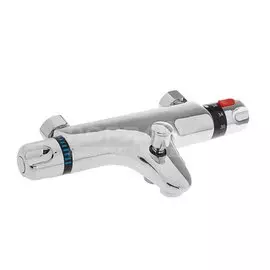 Смеситель для ванны, Frap, настенный, с кран-буксой, термостатический, хром, F3051