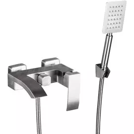 Смеситель для ванны, Frap, короткий излив, с картриджем, нержавеющая сталь, F32803