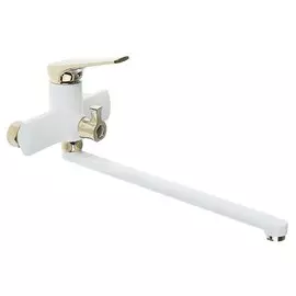 Смеситель для ванны РМС SL122BW-006E с керамическим картриджем 35 мм, бело-золотой