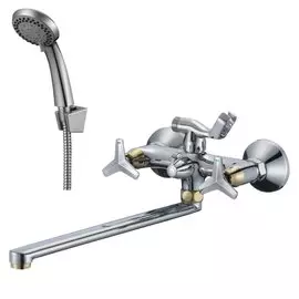 Смеситель для ванны, Rossinka, с кран-буксой, хром золото, RS41-84