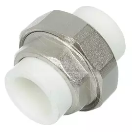 Соединение разъемное полипропилен, d20 мм, белое, РосТурПласт