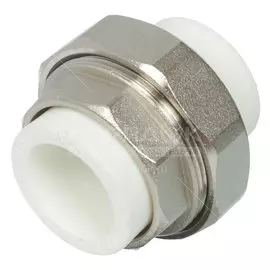 Соединение разъемное полипропилен, d25 мм, белое, РосТурПласт