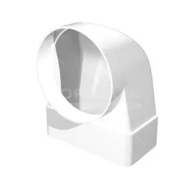 Уголок вентиляционный пластик, установочный диаметр 100 мм, плоский + круглый, диаметр 120 мм, 60 мм, с раструбом, ERA, 612СК10ФП