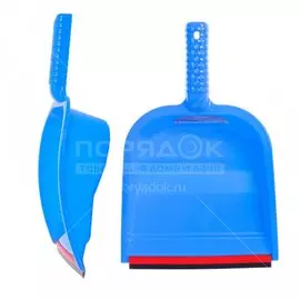 Совок для мусора, пластик, с резиновой кромкой, пластиковая ручка, Росспласт, РП-1025