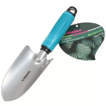 Совок посадочный широкий, 85х300 мм, сталь, рукоятка пластик, Grandy, Connect