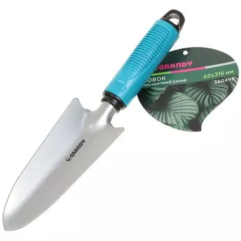 Совок посадочный узкий, 62х315 мм, сталь, рукоятка пластик, Grandy, Connect