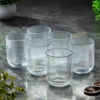 Стакан 260 мл, стекло, 6 шт, Daniks, Грани, ST7595