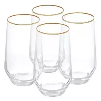Стакан 400 мл, стекло, 4 шт, Cristal D'Arques, Ultime Bord Or, P7632