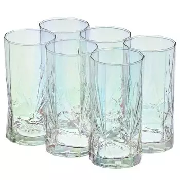 Стакан 450 мл, стекло, 6 шт, Glasstar, Лиловая дымка 3, RNLD_2594_3