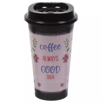 Стакан-тамблер 400 мл, полипропилен, Wowbottles, универсальное горлышко, с крышкой, КК3150