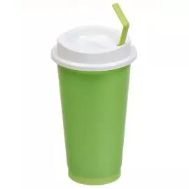 Стакан-тамблер полипропилен, 0.4 л, универсальная горловина, Wowbottles, с трубочкой, с крышкой, КК3170