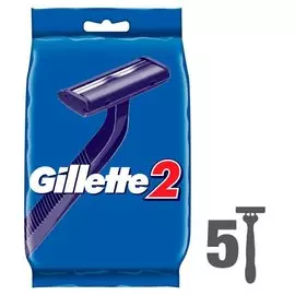 Станок для бритья Gillette, для мужчин, 2 лезвия, 5 шт, одноразовые