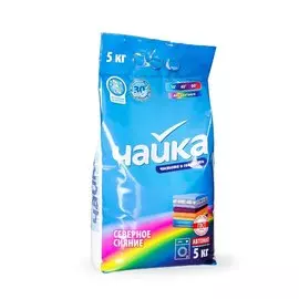 Стиральный порошок Чайка, 5 кг, автомат, для цветного белья, Северное сияние