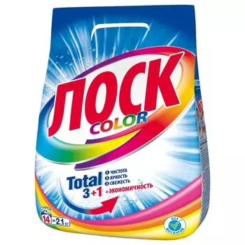 Стиральный порошок Лоск, 2.1 кг, автомат, для цветного белья, Color