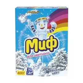 Стиральный порошок Миф, 0.4 кг, автомат, для цветного белья, Свежий цвет