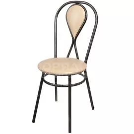 Стул 390х390х910 мм, бежевый на меди, сиденье круглое, винилискожа, Модуль, Омега