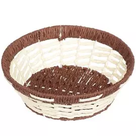 Сухарница 22х7 см, круглая, плетеная, с металлическим каркасом, Y174