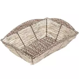 Сухарница 32х24х9.5 см, прямоугольная, плетеная, пластик, Y176